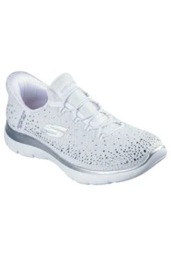 Scarpe slip ins bianco con strass in mesh Skechers Summits brilliant shine