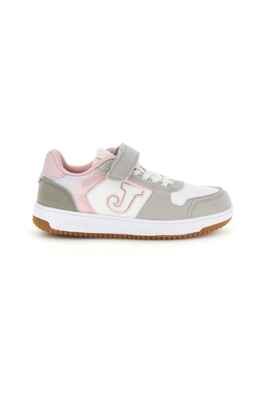 Scarpe sportive bianche e grigie con dettagli rosa Joma Street Jr 2607