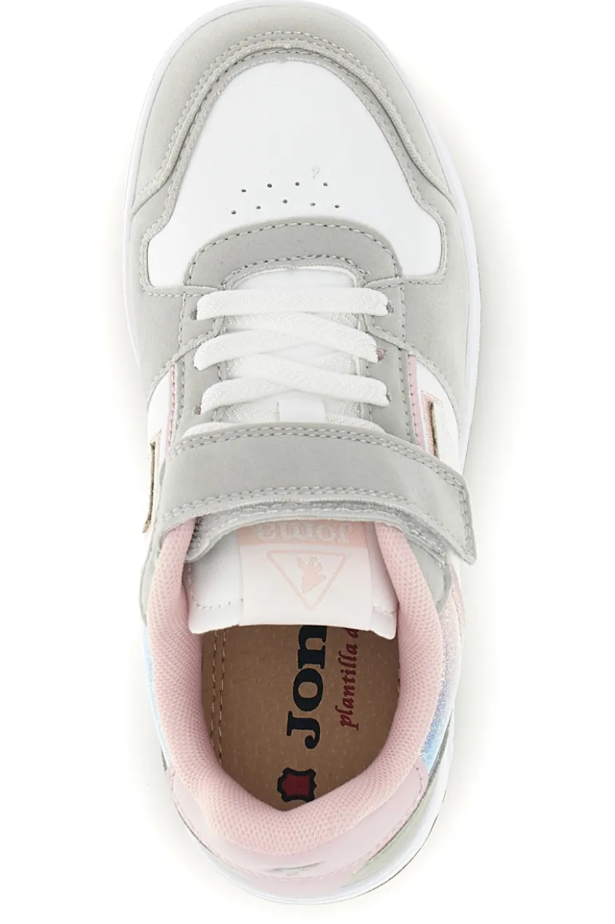 Scarpe sportive bianche e grigie con dettagli rosa Joma Street Jr 2607