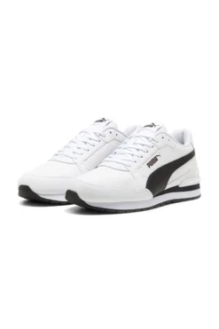 Scarpe sportive bianche in pelle con dettagli neri Puma ST Runner v4 L
