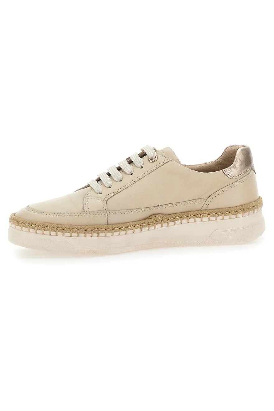 Scarpe Stringate Beige In Vera Pelle Pittarello Active