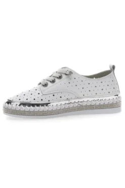 Scarpe Stringate Bianche con Strass Cafè Cost 23011