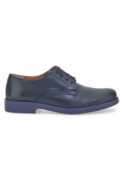 Scarpe Stringate Blu In Vera Pelle Con Lavorazione Artigianale Pittarello 600