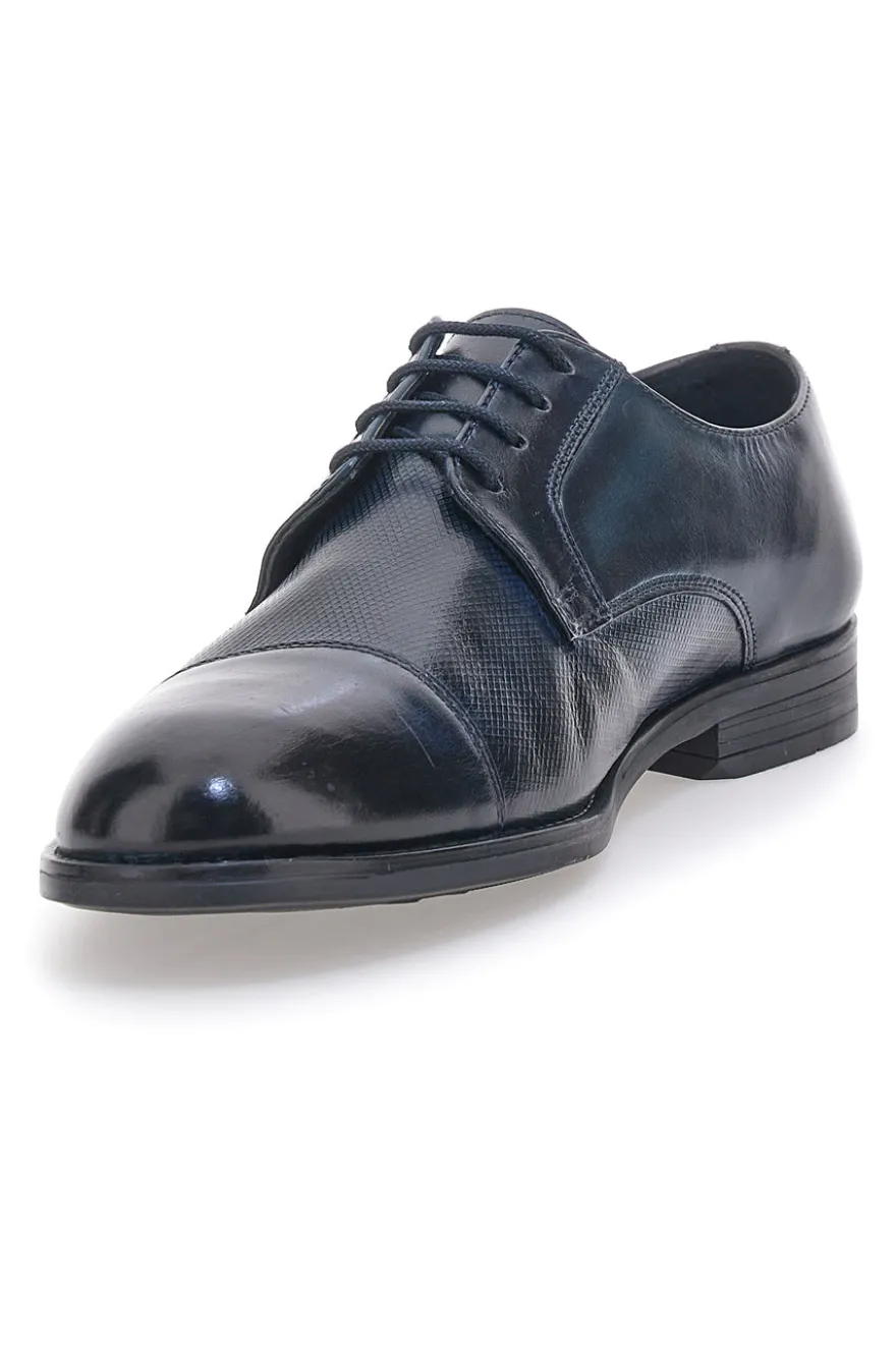 Scarpe Stringate Blu In Vera Pelle Pittarello Class 17