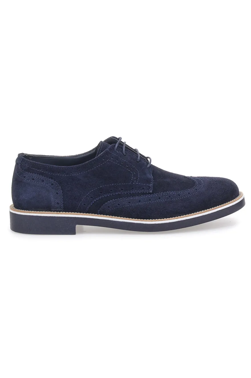 Scarpe Stringate Blu In vera Pelle Scamosciata Pittarello 1112