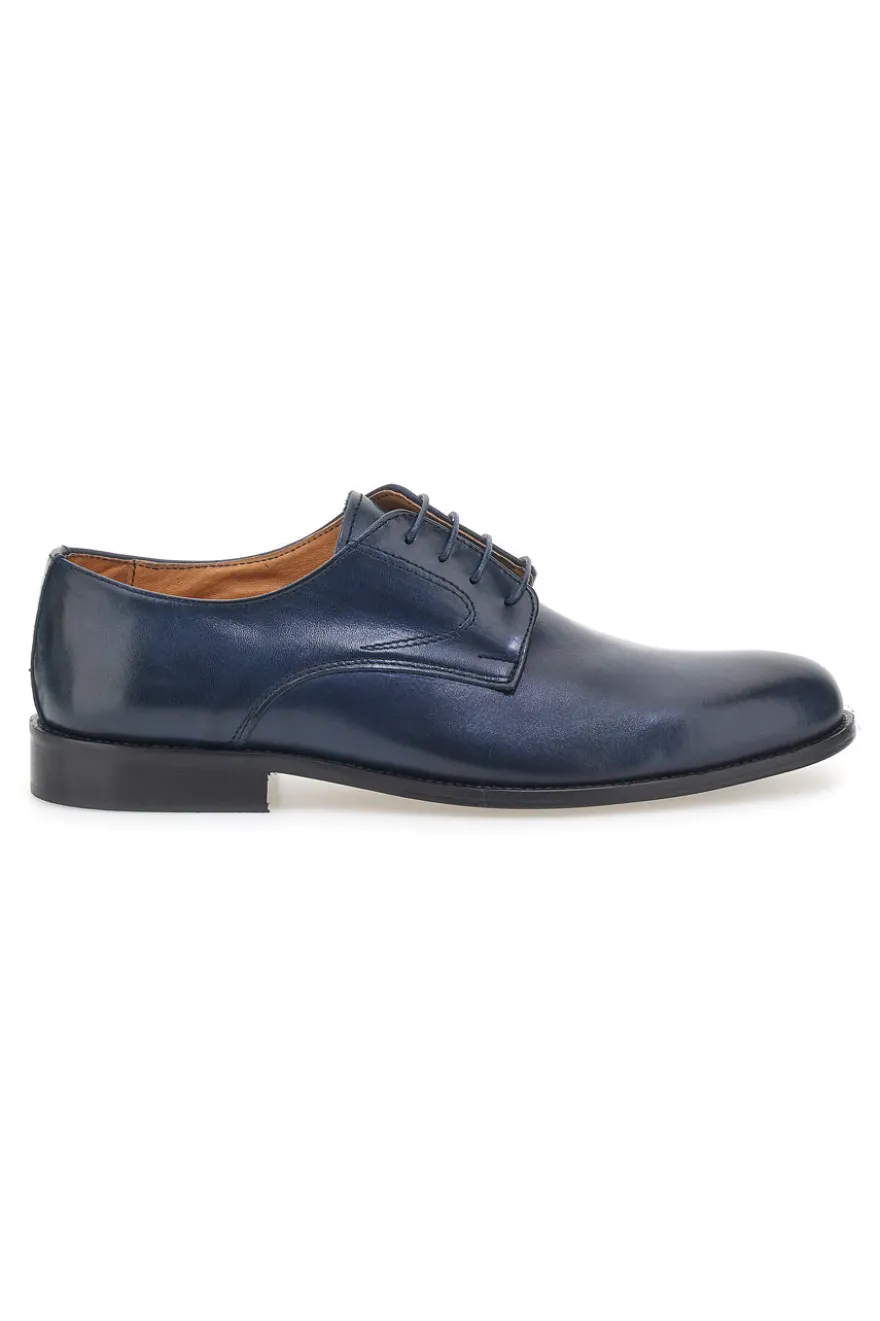 Scarpe Stringate Blu In Vera Pelle Made In Italy Pittarello 7720