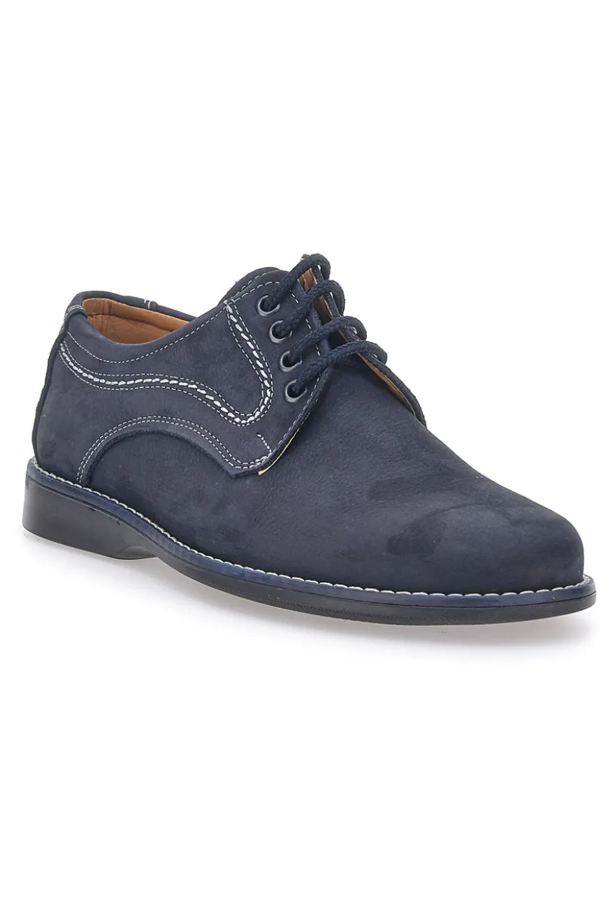 Scarpe Stringate Blu In Vera Pelle Marmaduke 3061