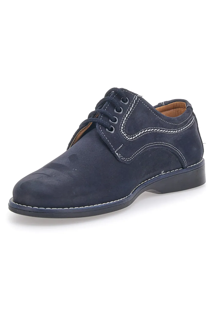 Scarpe Stringate Blu In Vera Pelle Marmaduke 3061