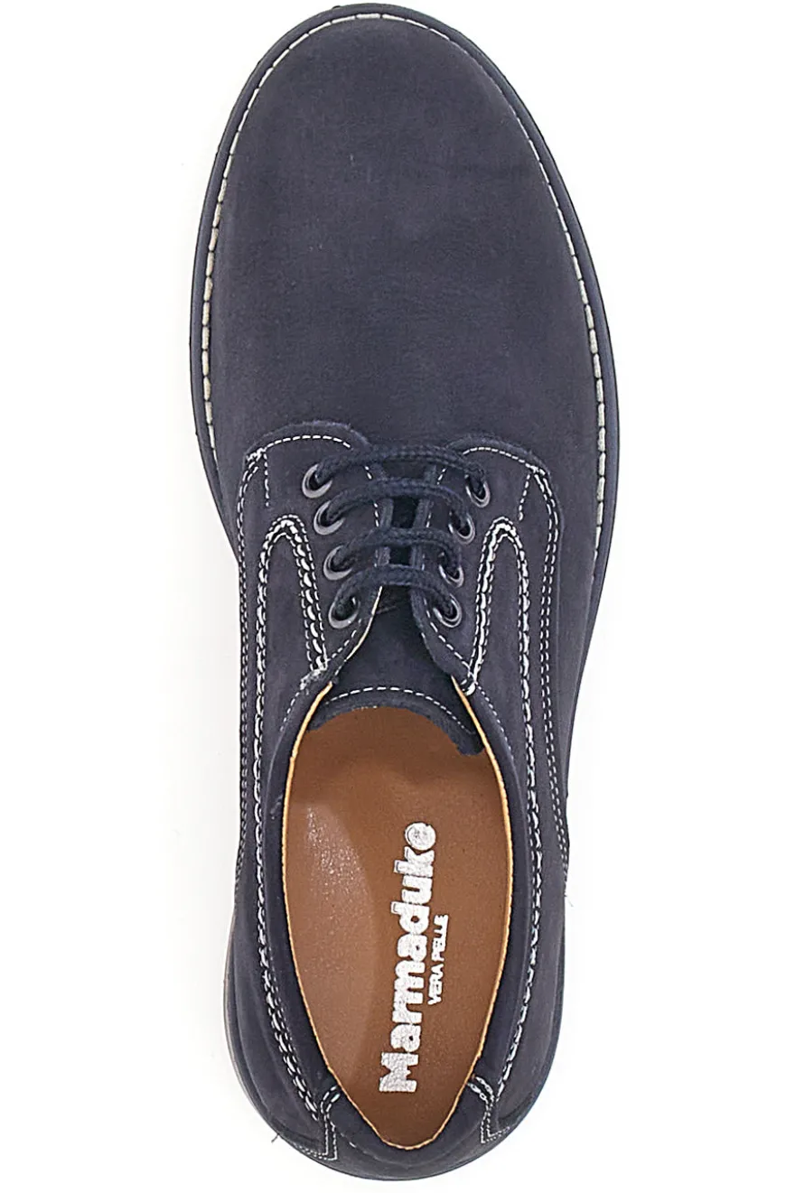 Scarpe Stringate Blu In Vera Pelle Marmaduke 3061