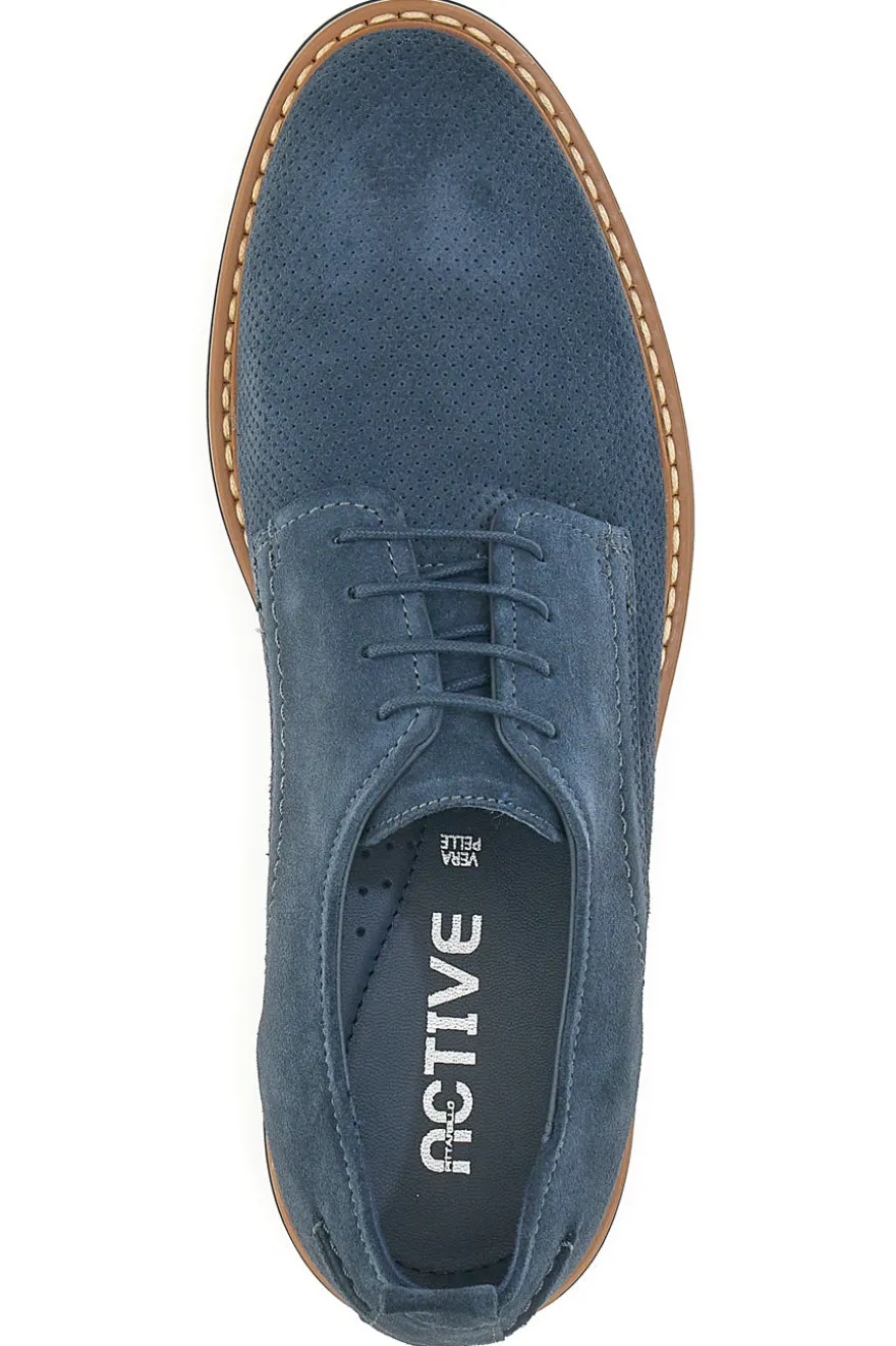 Scarpe Stringate Blu In Vera Pelle Pittarello Active 2401