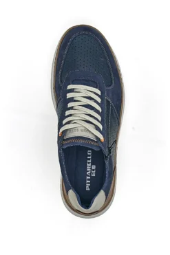 Scarpe stringate blu traforate con zip laterale Pittarello Eco 26111008