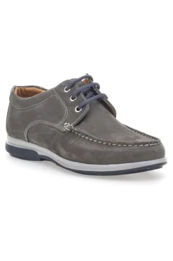 Scarpe Stringate Grigio In Vera Pelle Made In Italy Longford 1591