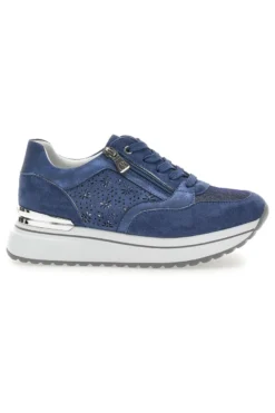 Scarpe Stringate Jeans con Tomaia Decorata INBLU 426 IN