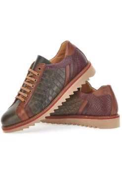 Scarpe Stringate Marroni e Verdi In Vera Pelle Made in Italy Pittarello Plus PT325