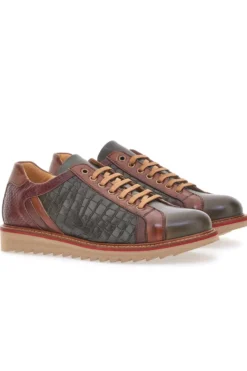Scarpe Stringate Marroni e Verdi In Vera Pelle Made in Italy Pittarello Plus PT325