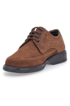 Scarpe Stringate Marroni in Vera Pelle Scamosciata Made In Italy Longford 1