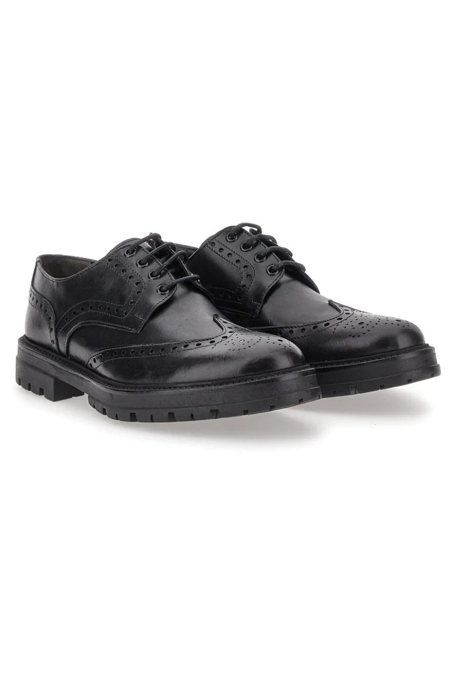Scarpe Stringate Nere Con Decorazione Duilio Pittarello Focus 2240