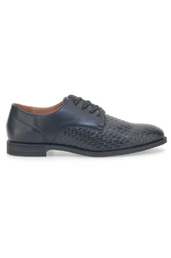 Scarpe Stringate Nere con Trama Intrecciata Johes Land 16811610