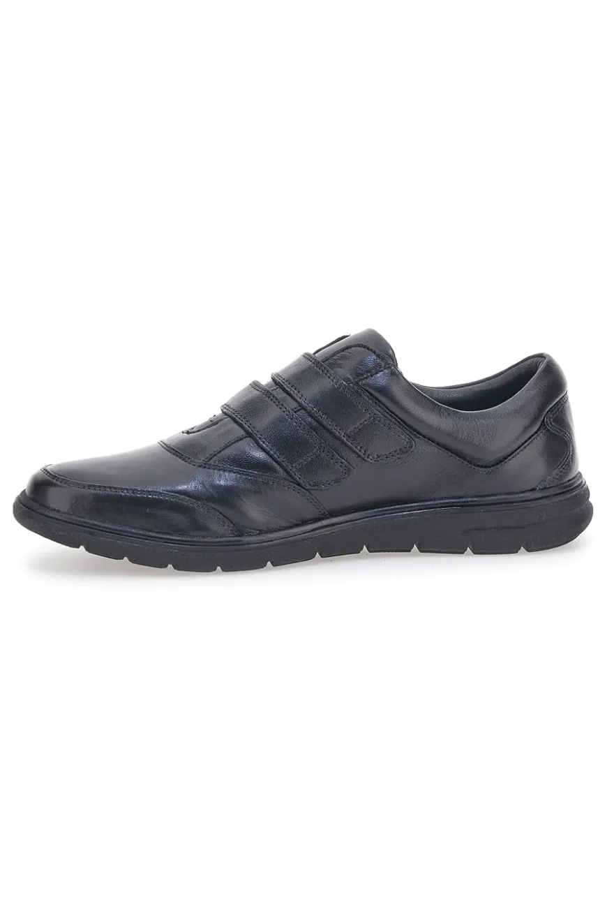 Scarpe Stringate Nere in Pelle Con Strappo Max Dillan