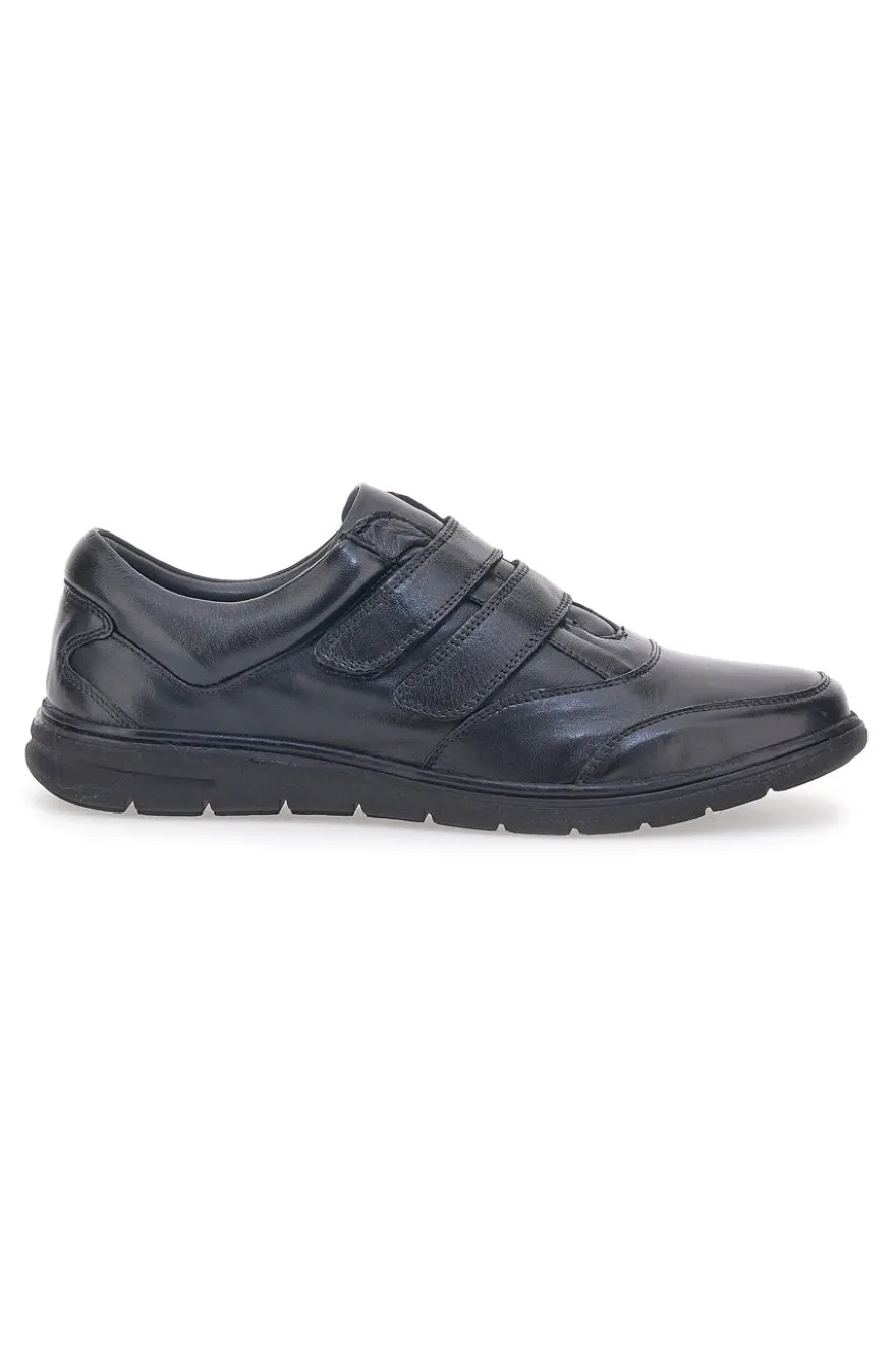 Scarpe Stringate Nere in Pelle Con Strappo Max Dillan