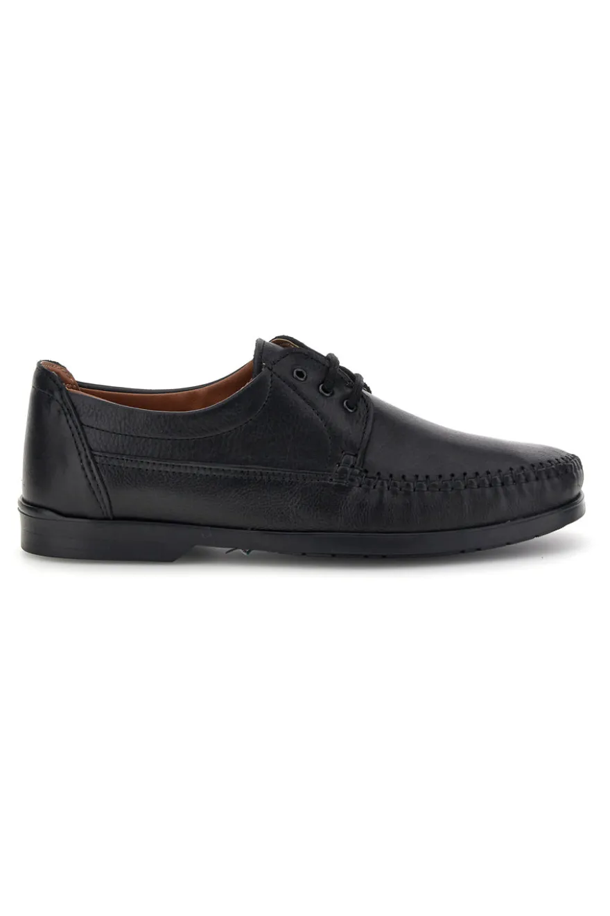 Scarpe stringate nere in vera pelle cuciture a vista made in Italy Pittarello 199