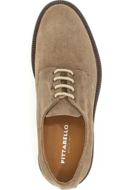 Scarpe Stringate Taupe In Vera Pelle Pittarello 6526
