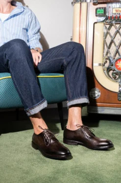 Scarpe stringate testa di moro in vera pelle eleganti Pittarello Plus 1115