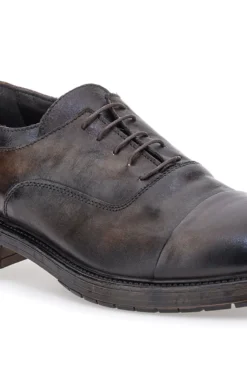 Scarpe stringate testa di moro in vera pelle con fascia elastica Pittarello Plus 1715P