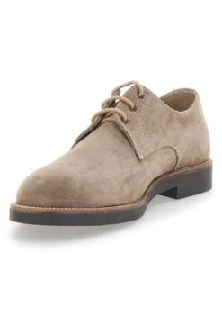 Scarpe Stringate Tortora In Pelle Scamosciata Pittarello 8025