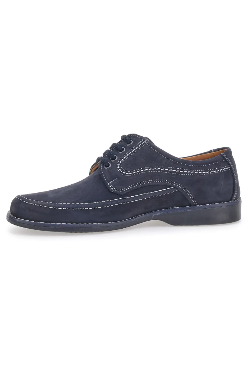 Scarpe Stringate Vera Pelle Blu Longford 2