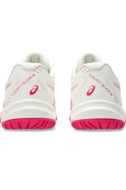 Scarpe Tennis Padel bianche con dettagli rosa leggere e traspiranti Asics COURT SLIDE 4