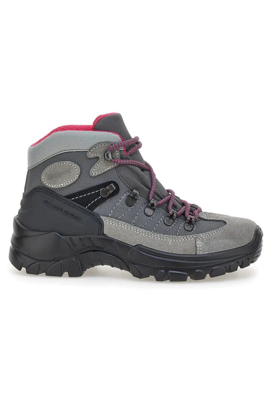 Scarponcini da trekking grigi con dettagli fucsia e suola carrarmato Track down 13342S41