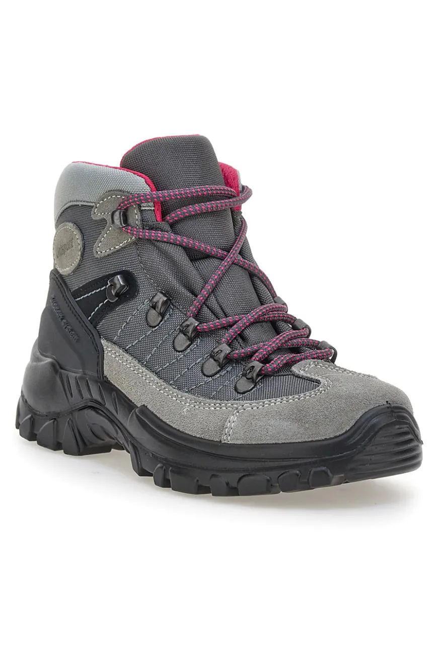 Scarponcini da trekking grigi con dettagli fucsia e suola carrarmato Track down 13342S41