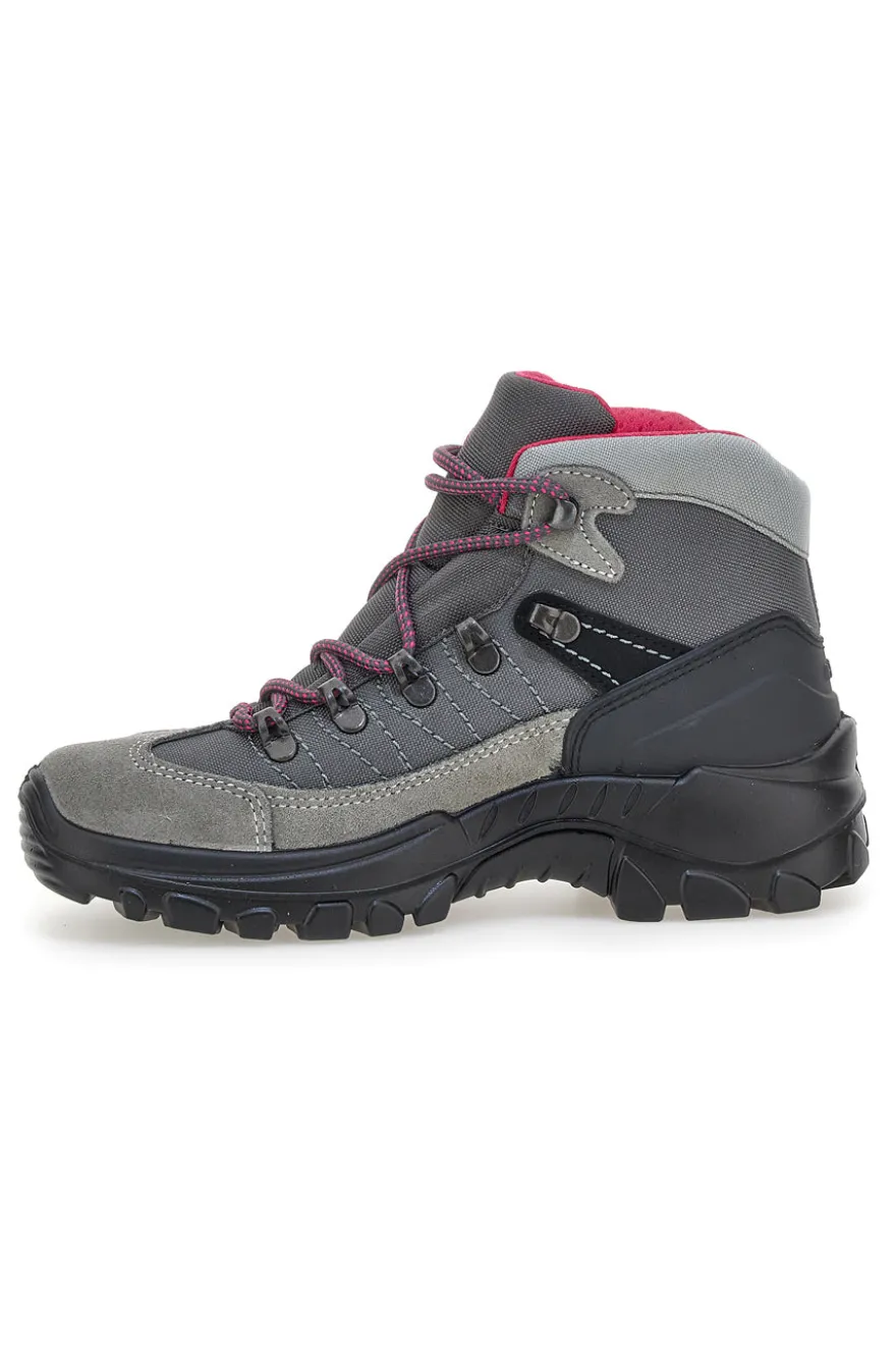 Scarponcini da trekking grigi con dettagli fucsia e suola carrarmato Track down 13342S41