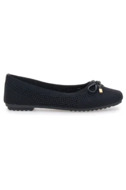 Schwarze Ballerinas aus Stoff mit weicher Innensohle The First PRE3