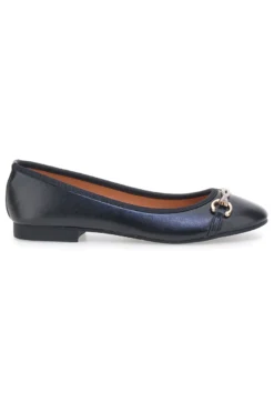 Schwarze Ballerinas mit Zierkette The First IDE172