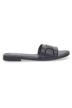 Schwarze flache Hausschuhe aus echtem Leder PITTARELLO SUN A6410104
