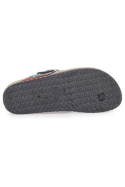 Schwarze Flip-Flops mit blauen und roten Steinen FIRST ROW 14179