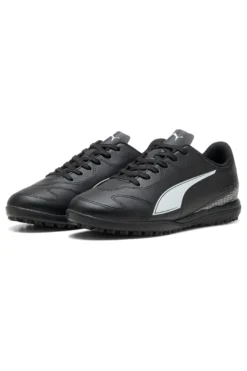 Schwarze Fußballschuhe mit Puma Vitoria II TT Turf-Sohle für Kinder