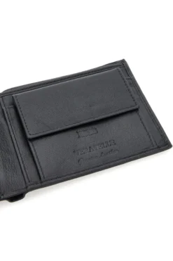Schwarze Geldbörse aus echtem Leder Jaguar PF830-1