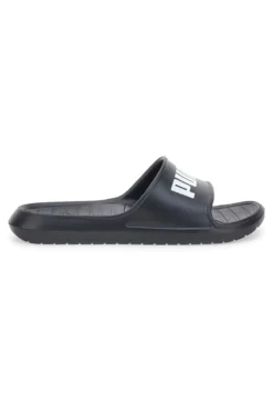 Schwarze Gummipantoffeln mit Maxi-Logo von Puma Divecat V2 Lite