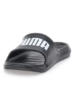 Schwarze Gummipantoffeln mit Maxi-Logo von Puma Divecat V2 Lite
