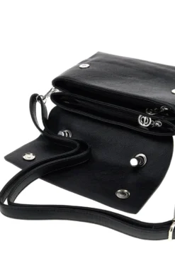 Schwarze Handtasche mit Schulterriemen Emma spagnesi PU8901