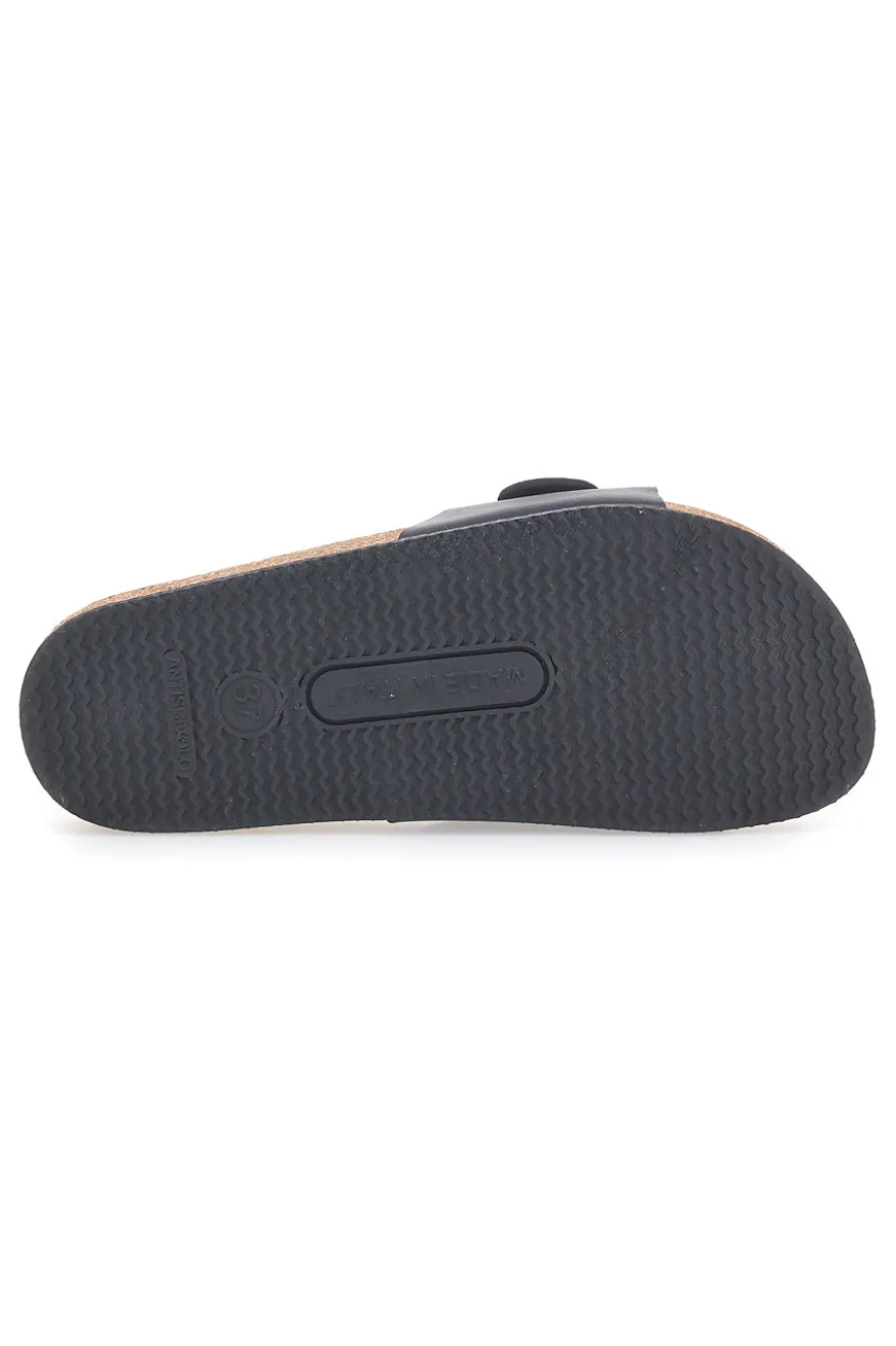 Schwarze Hausschuhe mit Band, hergestellt in Italien PITTARELLO TIERRA 335A21030SR
