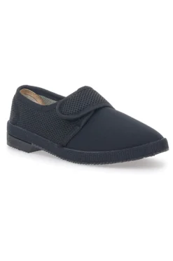 Schwarze Hausschuhe mit Klettverschluss Terry 20