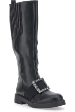 Schwarze hohe Stiefel Dame Rose 845