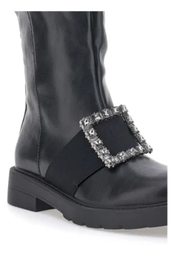 Schwarze hohe Stiefel Dame Rose 845