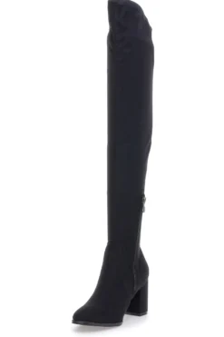 Schwarze kniehohe Stiefel LE HAVRE PARIS 1243