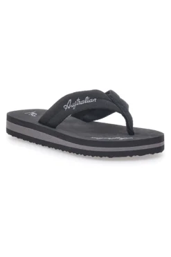 Schwarze Pantoffeln mit Stoffriemen Australian AU24W409