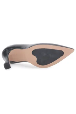 Schwarze Pumps aus echtem Leder mit Spool-Absatz Francesca Gritti 157